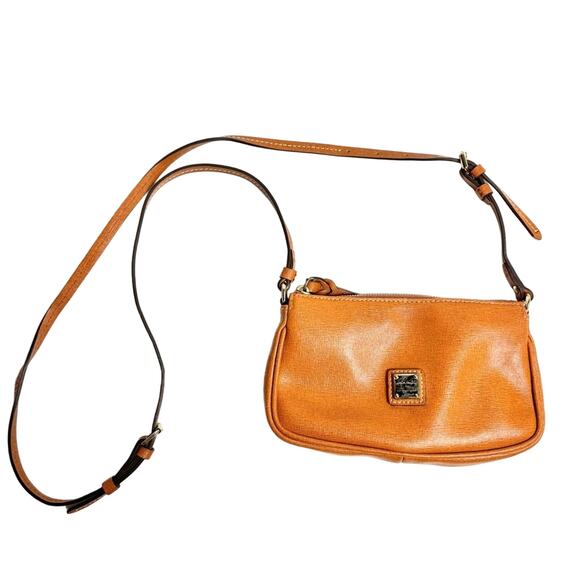 Dooney & Bourke Cognac Tan Saffiano Lexi Crossbody Small Bag Purse - Picture 1 of 10